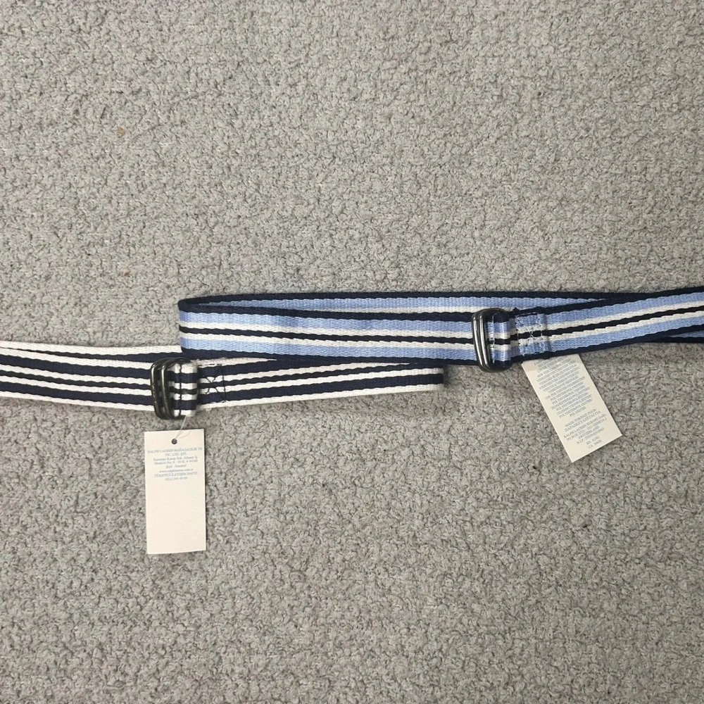 Polo Ralph Lauren Belts 2 Striped D-Ring OS Blue Toddler Preppy Nautical Baby